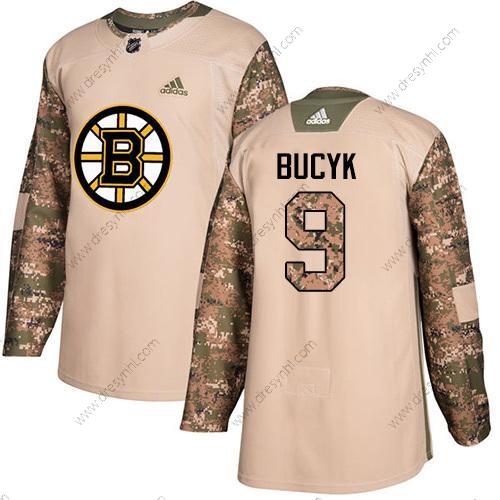 Adidas Boston Bruins #9 Johnny Bucyk Camo Autentické 2017 Veterans Day Sešitý NHL dres – Pánské