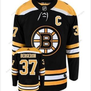 Adidas Boston Bruins Černá Žlutá #37 Patrice Bergeron With C Patch Autentické Domácí dres NHL Hokejový dres – Pánské