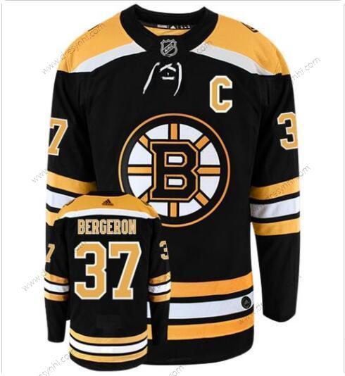 Adidas Boston Bruins Černá Žlutá #37 Patrice Bergeron With C Patch Autentické Domácí dres NHL Hokejový dres – Pánské