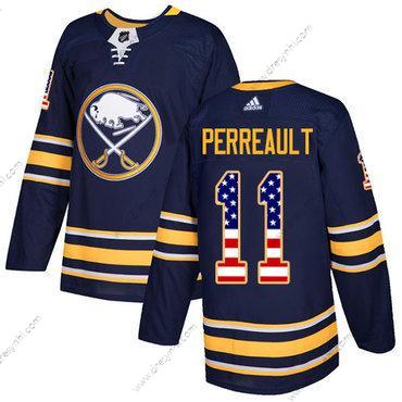 Adidas Buffalo Sabres #11 Gilbert Perreault Námořnictvo Modrý Domácí dres Autentické USA Flag Sešitý NHL dres – Pánské