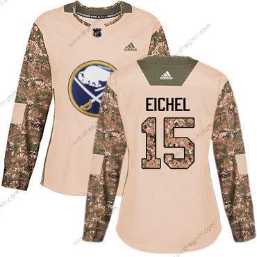 Adidas Buffalo Sabres #15 Jack Eichel Camo Autentické 2017 Veterans Day Sešitý NHL dres – Dámské