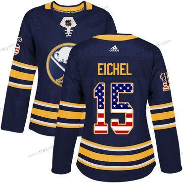 Adidas Buffalo Sabres #15 Jack Eichel Námořnictvo Modrý Domácí dres Autentické USA Flag Sešitý NHL dres – Dámské