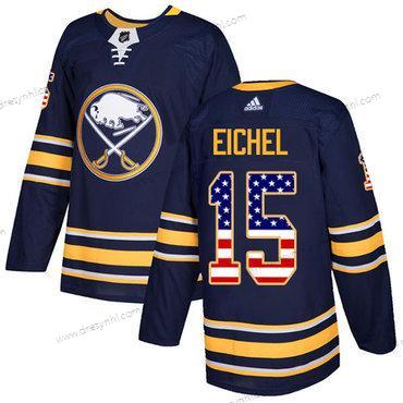 Adidas Buffalo Sabres #15 Jack Eichel Námořnictvo Modrý Domácí dres Autentické USA Flag Sešitý NHL dres – Juniorské