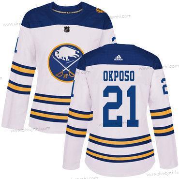 Adidas Buffalo Sabres #21 Kyle Okposo Bílý Autentické 2018 Zimní Klasický Sešitý NHL dres – Dámské