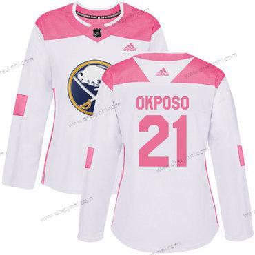 Adidas Buffalo Sabres #21 Kyle Okposo Bílý Růžový Autentické Sešitý NHL dres – Dámské