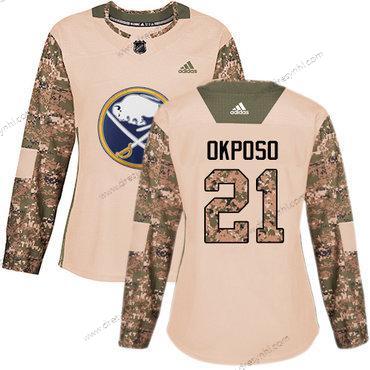 Adidas Buffalo Sabres #21 Kyle Okposo Camo Autentické 2017 Veterans Day Sešitý NHL dres – Dámské