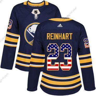 Adidas Buffalo Sabres #23 Sam Reinhart Námořnictvo Modrý Domácí dres Autentické USA Flag Sešitý NHL dres – Dámské