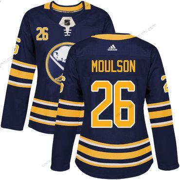 Adidas Buffalo Sabres #26 Matt Moulson Námořnictvo Modrý Domácí dres Autentické Sešitý NHL dres – Dámské