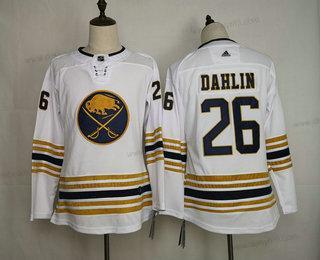 Adidas Buffalo Sabres #26 Rasmus Dahlin Bílý With Zlato 50Th Výročí Sešitý NHL dres – Dámské