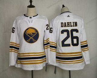 Adidas Buffalo Sabres #26 Rasmus Dahlin Bílý With Zlato 50Th Výročí Sešitý NHL dres – Juniorské