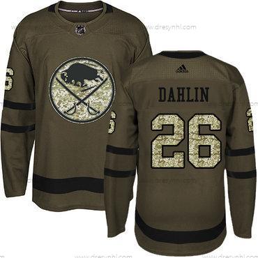 Adidas Buffalo Sabres #26 Rasmus Dahlin Zelená Salute to Service Sešitý NHL dres – Pánské