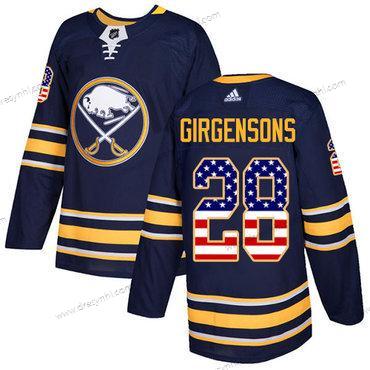 Adidas Buffalo Sabres #28 Zemgus Girgensons Námořnictvo Modrý Domácí dres Autentické USA Flag Sešitý NHL dres – Pánské