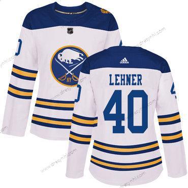 Adidas Buffalo Sabres #40 Robin Lehner Bílý Autentické 2018 Zimní Klasický Sešitý NHL dres – Dámské