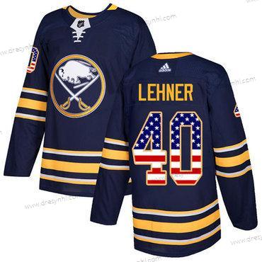 Adidas Buffalo Sabres #40 Robin Lehner Námořnictvo Modrý Domácí dres Autentické USA Flag Sešitý NHL dres – Pánské