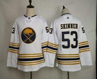 Adidas Buffalo Sabres #53 Jeff Skinner Bílý With Zlato 50Th Výročí Sešitý NHL dres – Dámské