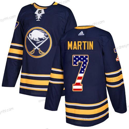 Adidas Buffalo Sabres #7 Rick Martin Námořnictvo Modrý Domácí dres Autentické USA Flag Sešitý NHL dres – Pánské