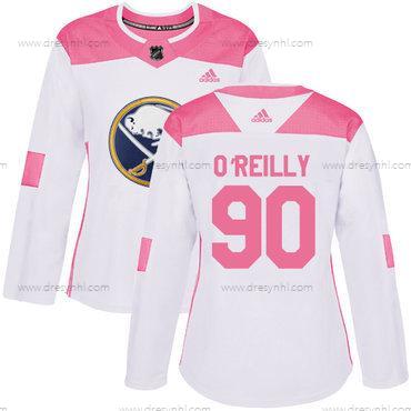 Adidas Buffalo Sabres #90 Ryan O’Reilly Bílý Růžový Autentické Sešitý NHL dres – Dámské