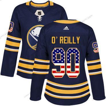 Adidas Buffalo Sabres #90 Ryan O’Reilly Námořnictvo Modrý Domácí dres Autentické USA Flag Sešitý NHL dres – Dámské