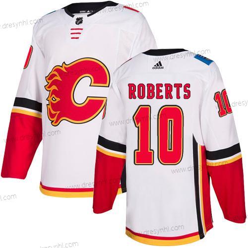 Adidas Calgary Flames #10 Gary Roberts Bílý Hostující dres Autentické NHL dres – Pánské