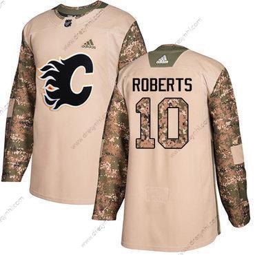 Adidas Calgary Flames #10 Gary Roberts Camo Autentické 2017 Veterans Day Sešitý NHL dres – Pánské