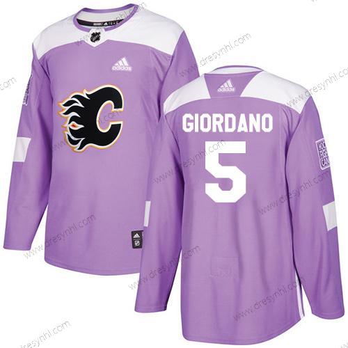 Adidas Calgary Flames #5 Mark Giordano Nachový Autentické Bojuje proti rakovině Sešitý NHL dres – Juniorské