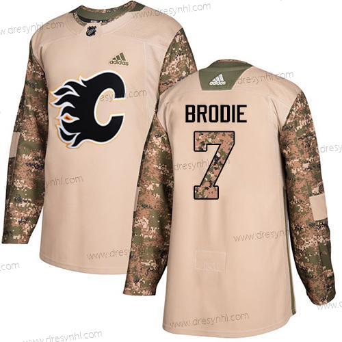 Adidas Calgary Flames #7 Tj Brodie Camo Autentické 2017 Veterans Day Sešitý NHL dres – Juniorské