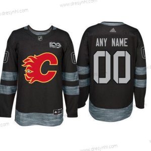 Adidas Calgary Flames Personalizované Černá 1917-2017 100th Výročí Sešitý NHL dres