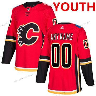 Adidas Calgary Flames Personalizované Červené Domácí dres 2017-2018 Hokejový Sešitý NHL dres – Juniorské