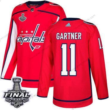 Adidas Capitals #11 Mike Gartner Červené Domácí dres Autentické 2018 Stanley Cup Final Sešitý NHL dres – Pánské