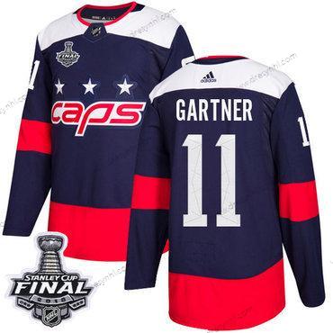 Adidas Capitals #11 Mike Gartner Námořnictvo Autentické 2018 Stadium Series Stanley Cup Final Sešitý NHL dres – Pánské