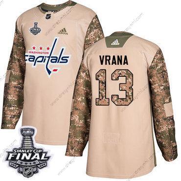 Adidas Capitals #13 Jakub Vrana Camo Autentické 2017 Veterans Day 2018 Stanley Cup Final Sešitý NHL dres – Pánské