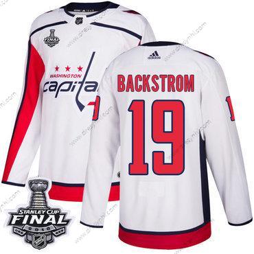 Adidas Capitals #19 Nicklas Backstrom Bílý Road Autentické 2018 Stanley Cup Final Sešitý NHL dres – Pánské