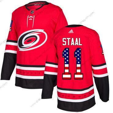 Adidas Carolina Hurricanes #11 Jordan Staal Červené Domácí dres Autentické USA Flag Sešitý NHL dres – Juniorské