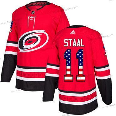 Adidas Carolina Hurricanes #11 Jordan Staal Červené Domácí dres Autentické USA Flag Sešitý NHL dres – Pánské