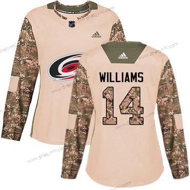 Adidas Carolina Hurricanes #14 Justin Williams Camo Autentické 2017 Veterans Day Sešitý NHL dres – Dámské