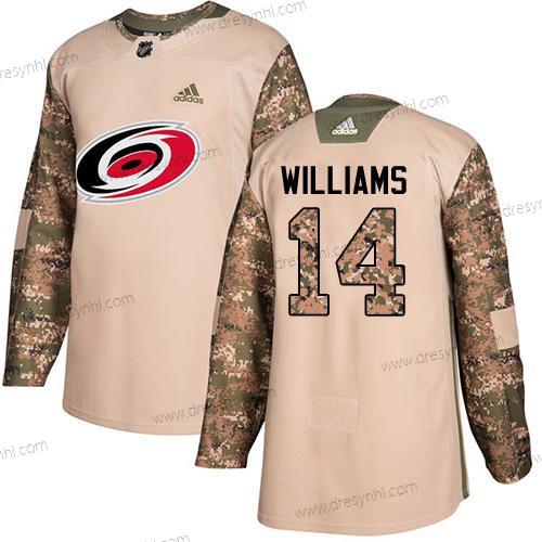 Adidas Carolina Hurricanes #14 Justin Williams Camo Autentické 2017 Veterans Day Sešitý NHL dres – Juniorské