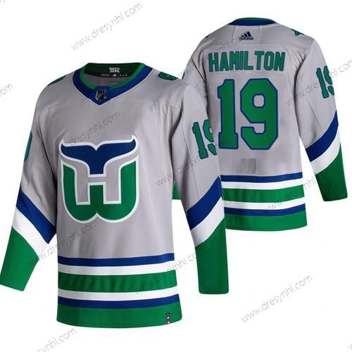 Adidas Carolina Hurricanes #19 Dougie Hamilton Šedá 2020-21 Obrácený Retro Náhradní NHL dres – Pánské