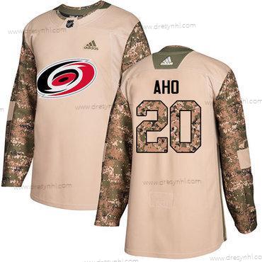 Adidas Carolina Hurricanes #20 Sebastian Aho Camo Autentické 2017 Veterans Day Sešitý NHL dres – Juniorské