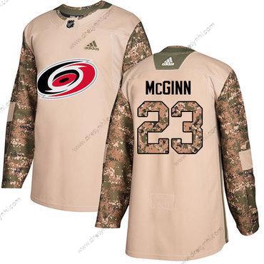 Adidas Carolina Hurricanes #23 Brock Mcginn Camo Autentické 2017 Veterans Day Sešitý NHL dres – Pánské