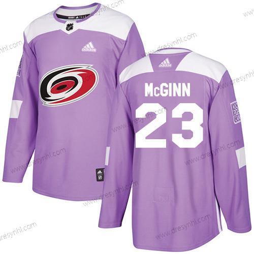 Adidas Carolina Hurricanes #23 Brock Mcginn Nachový Autentické Bojuje proti rakovině Sešitý NHL dres – Pánské