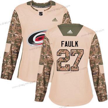 Adidas Carolina Hurricanes #27 Justin Faulk Camo Autentické 2017 Veterans Day Sešitý NHL dres – Dámské