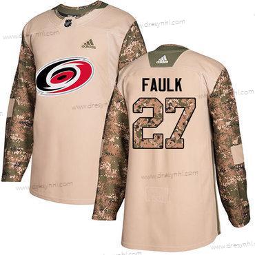 Adidas Carolina Hurricanes #27 Justin Faulk Camo Autentické 2017 Veterans Day Sešitý NHL dres – Juniorské