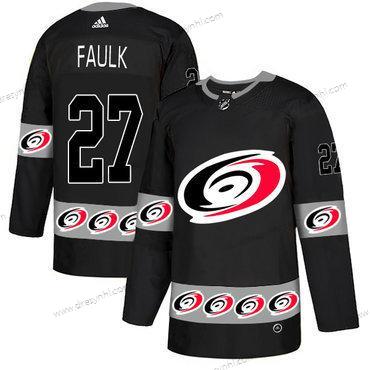 Adidas Carolina Hurricanes #27 Justin Faulk Černá Tým Logos dres – Pánské