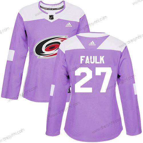 Adidas Carolina Hurricanes #27 Justin Faulk Nachový Autentické Bojuje proti rakovině Sešitý NHL dres – Dámské