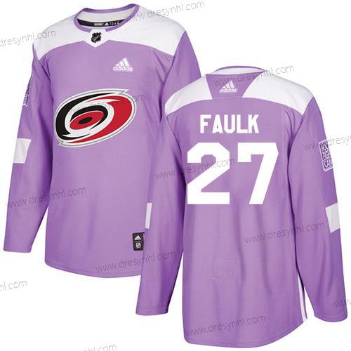 Adidas Carolina Hurricanes #27 Justin Faulk Nachový Autentické Bojuje proti rakovině Sešitý NHL dres – Juniorské