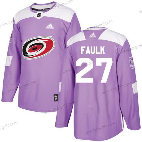 Adidas Carolina Hurricanes #27 Justin Faulk Nachový Autentické Bojuje proti rakovině Sešitý NHL dres – Pánské