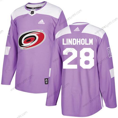 Adidas Carolina Hurricanes #28 Elias Lindholm Nachový Autentické Bojuje proti rakovině Sešitý NHL dres – Juniorské