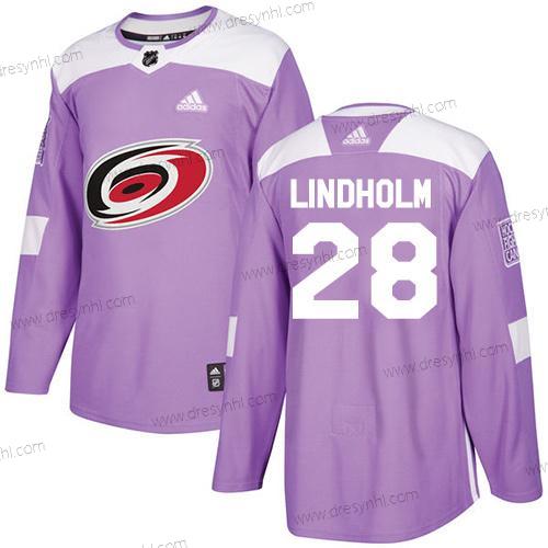 Adidas Carolina Hurricanes #28 Elias Lindholm Nachový Autentické Bojuje proti rakovině Sešitý NHL dres – Pánské