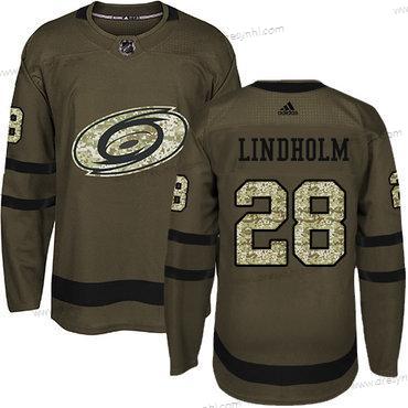 Adidas Carolina Hurricanes #28 Elias Lindholm Zelená Salute to Service Sešitý NHL dres – Juniorské