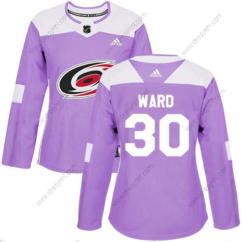 Adidas Carolina Hurricanes #30 Cam Ward Nachový Autentické Bojuje proti rakovině Sešitý NHL dres – Dámské